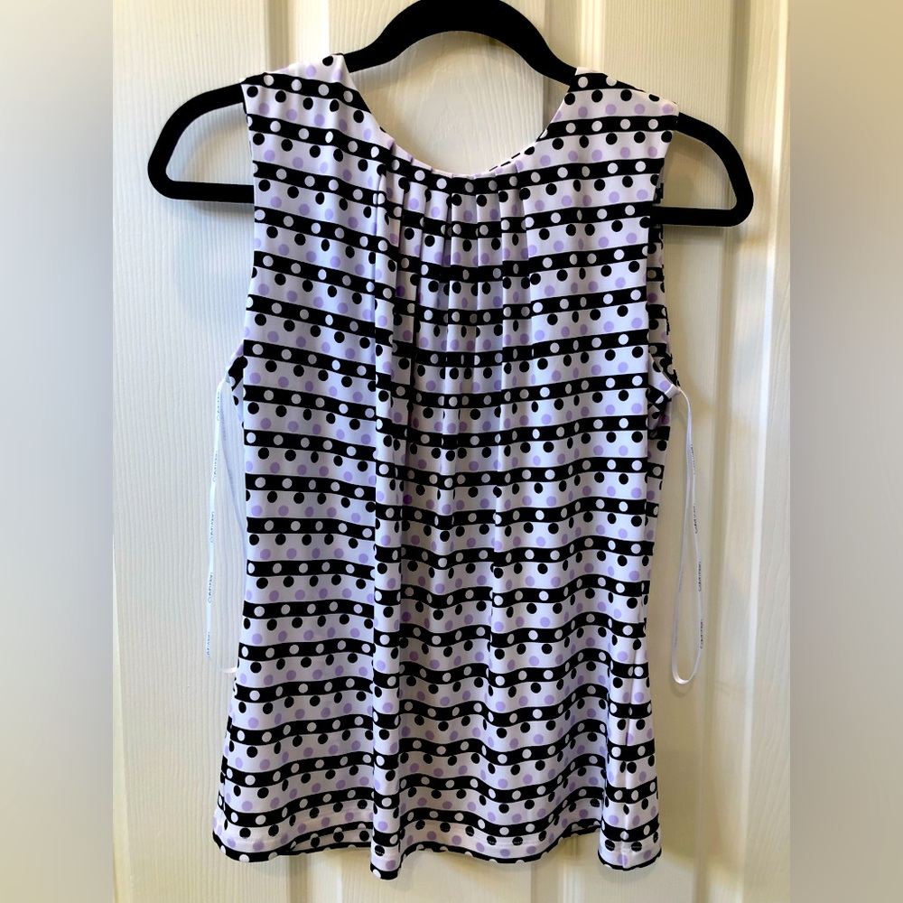 Calvin Klein Black and White Polka Dot Blouse
